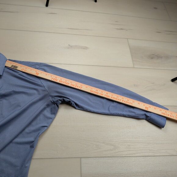 Mizzen + Main Shirt Mens L Tradition Evolved Trim Fit Gingham Check Blue USA - Picture 8 of 11